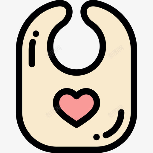 围嘴婴儿淋浴3线性颜色图标svg_新图网 https://ixintu.com 围嘴 婴儿淋浴3 线性颜色