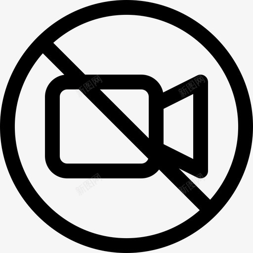 没有视频信号和禁令线性图标svg_新图网 https://ixintu.com 信号和禁令 没有视频 线性