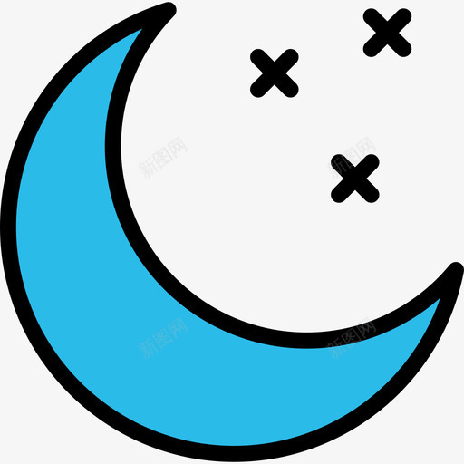晚上户外活动9线性颜色图标svg_新图网 https://ixintu.com 户外活动9 晚上 线性颜色
