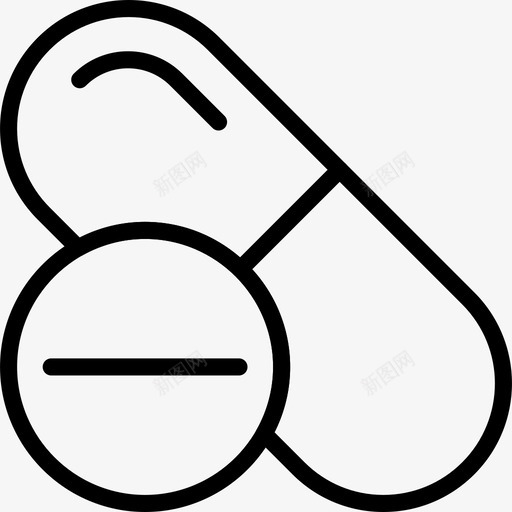 药丸药物线性图标svg_新图网 https://ixintu.com 线性 药丸 药物