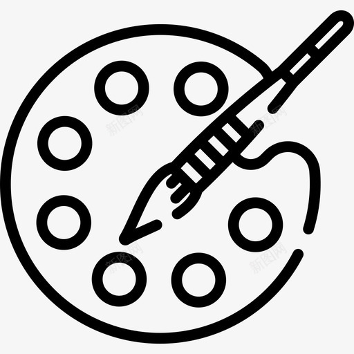 调色板绘画工具8线性图标svg_新图网 https://ixintu.com 线性 绘画工具8 调色板