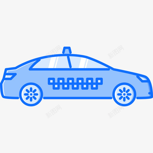 出租车交通56蓝色图标svg_新图网 https://ixintu.com 交通56 出租车 蓝色