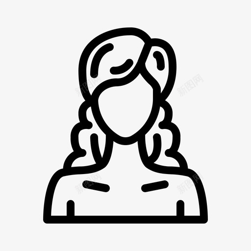 卷发理发师女孩图标svg_新图网 https://ixintu.com 卷发 女人 女孩 女孩发型 模特 理发师