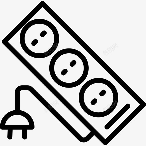 延长线家用电器6线性图标svg_新图网 https://ixintu.com 家用电器6 延长线 线性