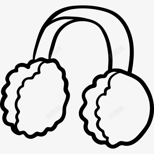 耳罩冬季8黑色图标svg_新图网 https://ixintu.com 冬季8 耳罩 黑色