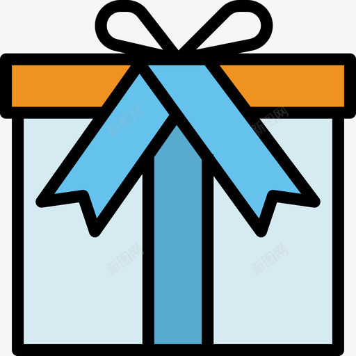 礼物生日派对线性颜色图标svg_新图网 https://ixintu.com 生日派对 礼物 线性颜色