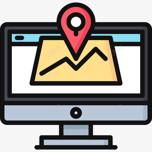 地图计算机功能3线颜色图标svg_新图网 https://ixintu.com 地图 线颜色 计算机功能3
