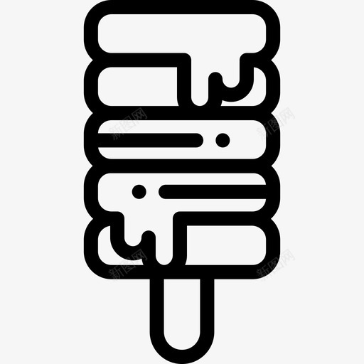 冰激凌甜点和糖果2份线性图标svg_新图网 https://ixintu.com 冰激凌 甜点和糖果2份 线性