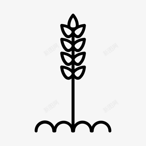 小麦农作物面筋图标svg_新图网 https://ixintu.com 农作物 小麦 植物园艺 燕麦 谷物 面筋