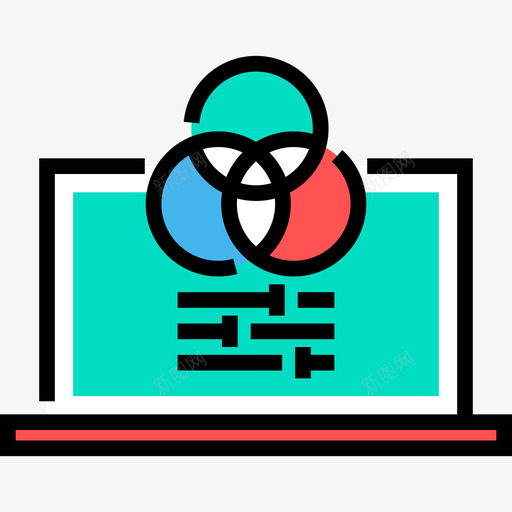 笔记本电脑创意流程19线性颜色图标svg_新图网 https://ixintu.com 创意流程19 笔记本电脑 线性颜色