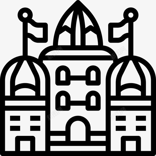 城堡城市元素27线性图标svg_新图网 https://ixintu.com 城堡 城市元素27 线性