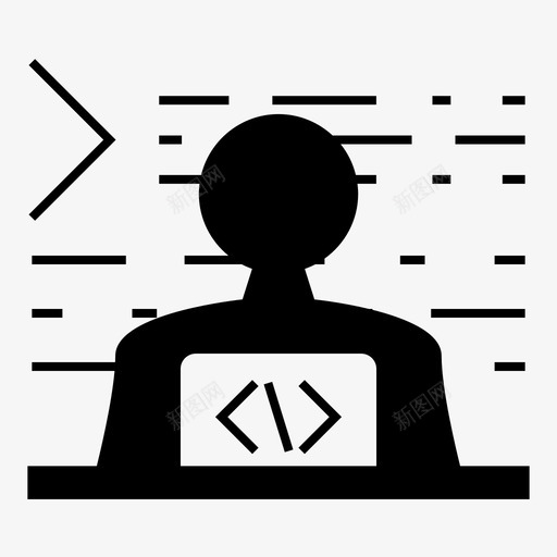 程序员工程师黑客图标svg_新图网 https://ixintu.com 工程师 开发者 程序员 笔记本电脑 软件 黑客