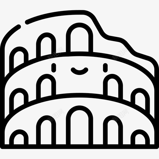 斗兽场地标古迹8座直线形图标svg_新图网 https://ixintu.com 地标古迹8座 斗兽场 直线形
