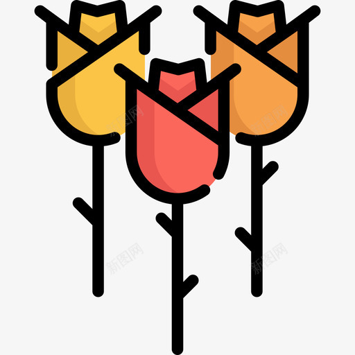 花春13线形颜色图标svg_新图网 https://ixintu.com 春13 线形颜色 花