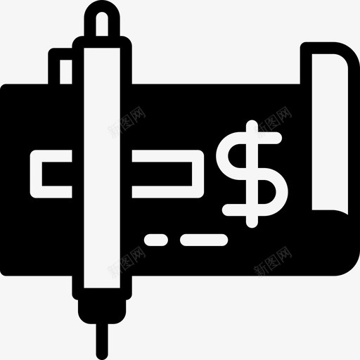 支票商业和金融39实心图标svg_新图网 https://ixintu.com 商业和金融39 实心 支票