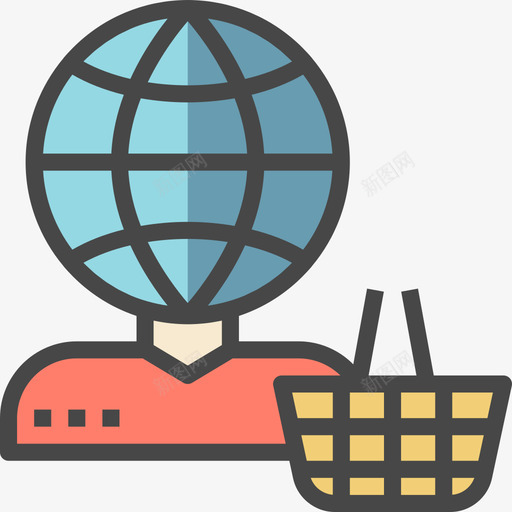 购物者未来购物线性颜色图标svg_新图网 https://ixintu.com 未来购物 线性颜色 购物者