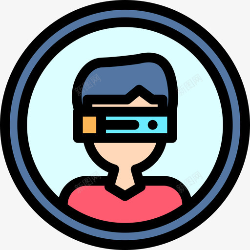 360度虚拟现实34线性颜色图标svg_新图网 https://ixintu.com 360度 线性颜色 虚拟现实34