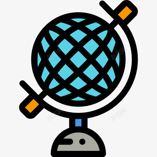 地球仪学习22线颜色图标svg_新图网 https://ixintu.com 地球仪 学习22 线颜色