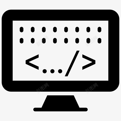 网络开发编码计算机图标svg_新图网 https://ixintu.com html 机器人工程字形图标 编码 编程 网络开发 计算机 软件开发