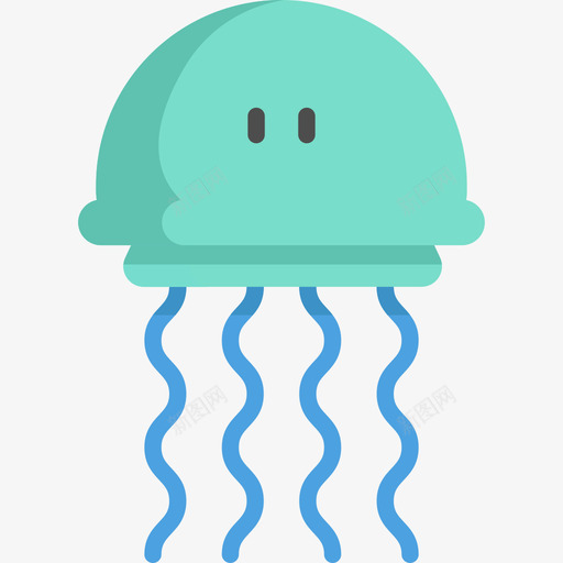 水母海洋生物7扁平图标svg_新图网 https://ixintu.com 扁平 水母 海洋生物7