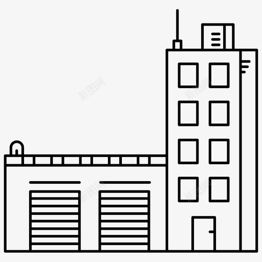 消防站建筑应急图标svg_新图网 https://ixintu.com 应急 建筑 服务 消防站