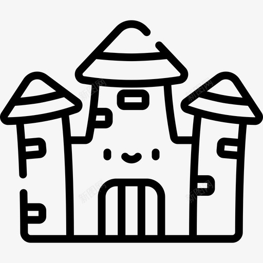 城堡游乐园10线性图标svg_新图网 https://ixintu.com 城堡 游乐园10 线性