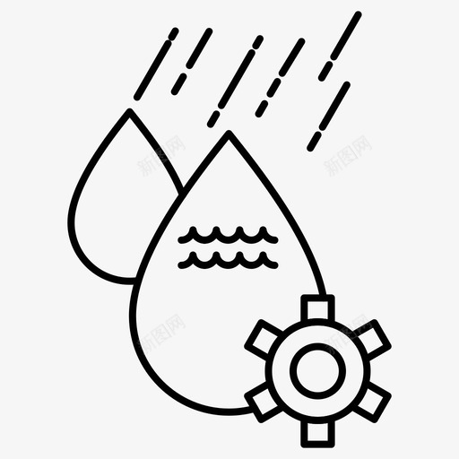 水设置齿轮水滴图标svg_新图网 https://ixintu.com 水滴 水设置 节约用水 齿轮