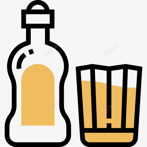 伏特加饮料8黄影图标svg_新图网 https://ixintu.com 伏特加 饮料8 黄影