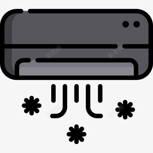 空调夏季11线性颜色图标svg_新图网 https://ixintu.com 夏季11 空调 线性颜色