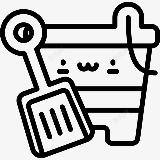 沙桶卡哇伊夏季人物2线性图标svg_新图网 https://ixintu.com 卡哇伊夏季人物2 沙桶 线性