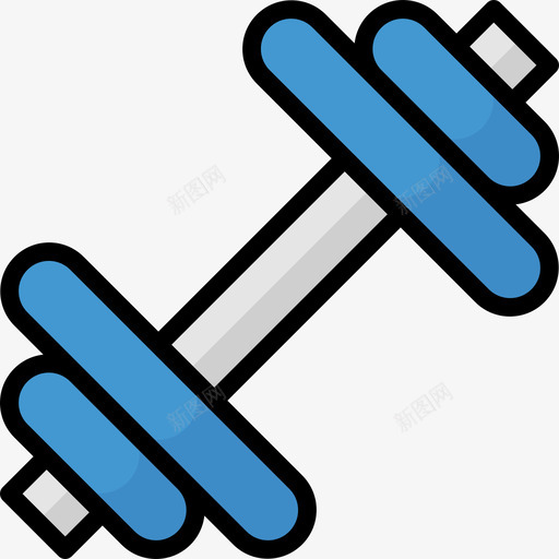 哑铃健康4线性颜色图标svg_新图网 https://ixintu.com 健康4 哑铃 线性颜色
