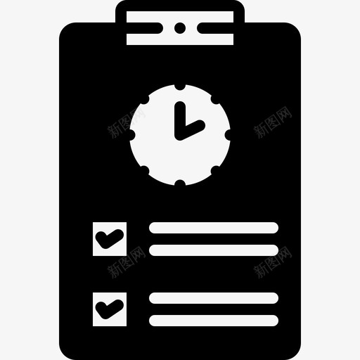 时间表剪贴板倒计时图标svg_新图网 https://ixintu.com 倒计时 剪贴板 加班 时间表