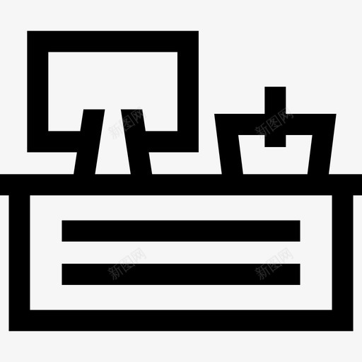 收银机杂货店14直线型图标svg_新图网 https://ixintu.com 收银机 杂货店14 直线型