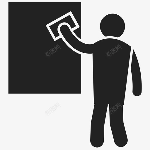 擦窗擦灰尘家庭除尘图标svg_新图网 https://ixintu.com 家庭除尘 擦灰尘 擦窗 擦镜子