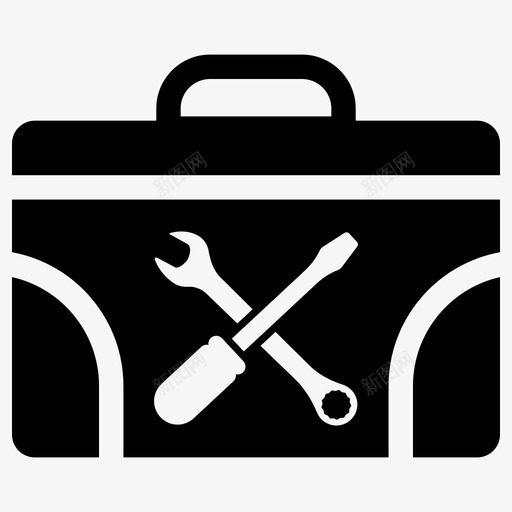 工具箱公文包设备图标svg_新图网 https://ixintu.com 公文包 客户和技术支持 工具箱 维修 设备