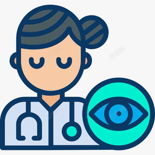 眼科医师医生商店线性颜色图标svg_新图网 https://ixintu.com 医生商店 眼科医师 线性颜色
