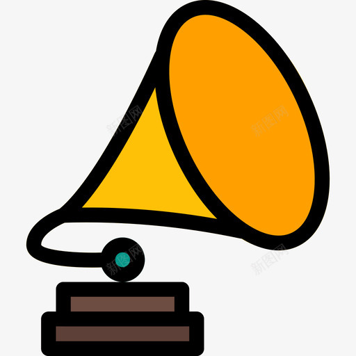 留声机音乐46线性颜色图标svg_新图网 https://ixintu.com 留声机 线性颜色 音乐46