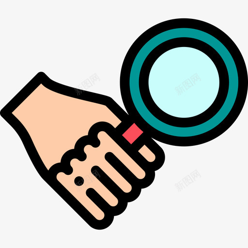 放大镜私家侦探7线性颜色图标svg_新图网 https://ixintu.com 放大镜 私家侦探7 线性颜色