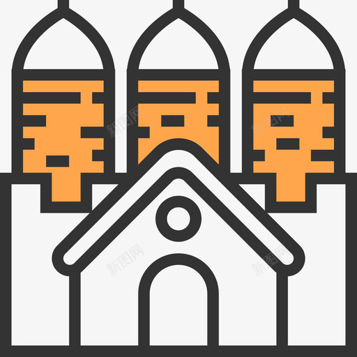 宫殿童话黄影图标svg_新图网 https://ixintu.com 宫殿 童话 黄影