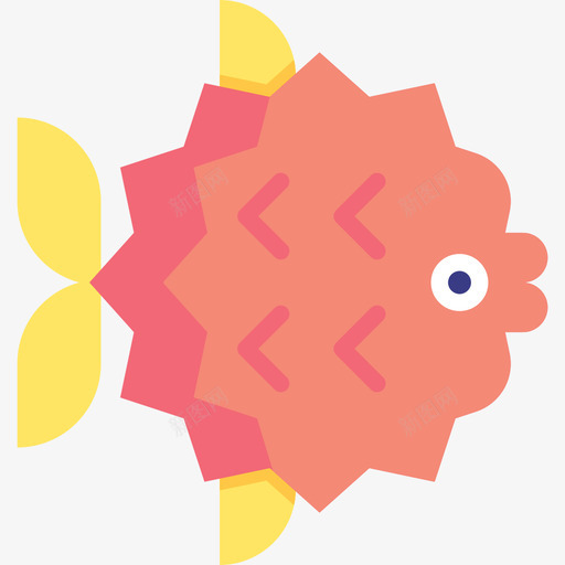 鱼海洋生物14扁平图标svg_新图网 https://ixintu.com 扁平 海洋生物14 鱼