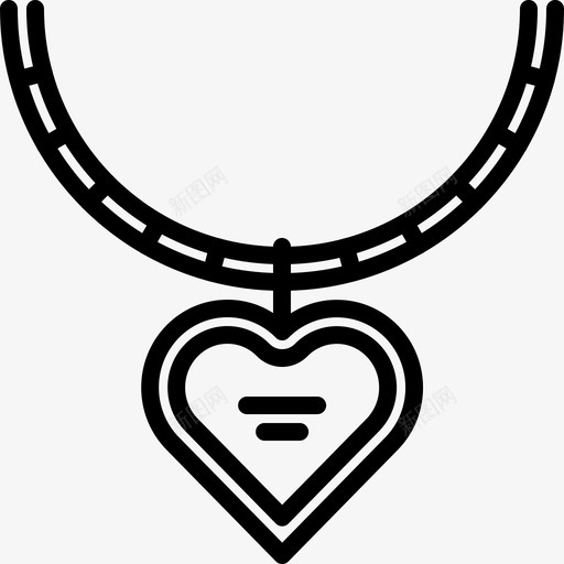 项链心形珠宝图标svg_新图网 https://ixintu.com 吊坠 心形 珠宝 项链