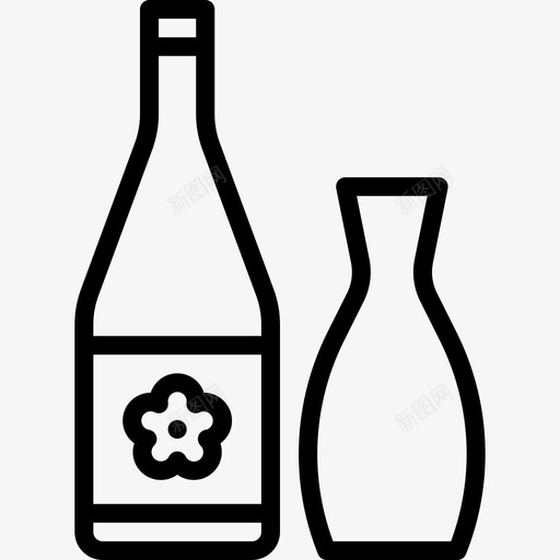 清酒饮料6线性图标svg_新图网 https://ixintu.com 清酒 线性 饮料6