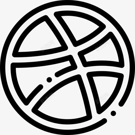 DribbleSocialMedia36线性图标svg_新图网 https://ixintu.com Dribble SocialMedia36 线性