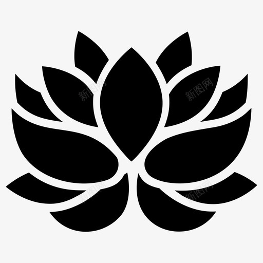 莲花睡莲莲花雕图标svg_新图网 https://ixintu.com 睡莲 莲花 莲花雕图标