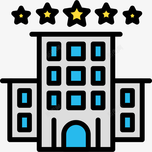 酒店旅游81线性颜色图标svg_新图网 https://ixintu.com 旅游81 线性颜色 酒店