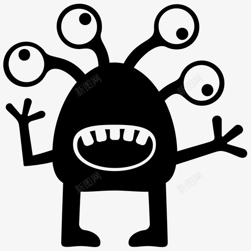 四眼怪物卡通怪物眼睛外星人图标svg_新图网 https://ixintu.com 万圣节怪物 僵尸怪物 卡通怪物 四眼怪物 怪物字形图标 眼睛外星人