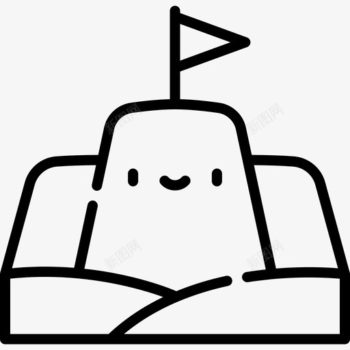 沙堡暑假24小时线性图标svg_新图网 https://ixintu.com 暑假24小时 沙堡 线性