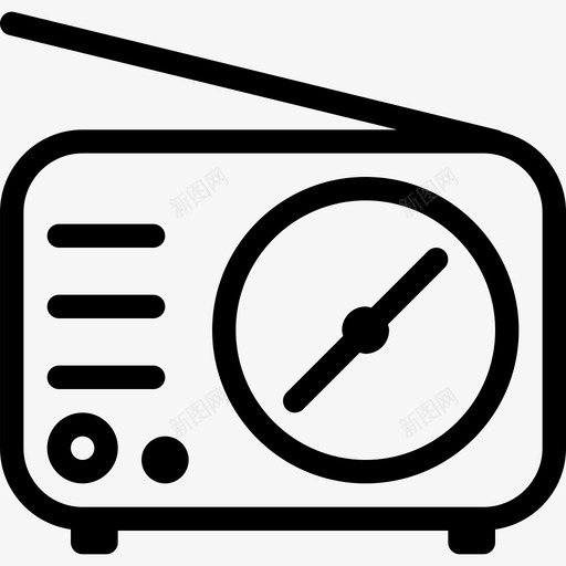 收音机复古3线性图标svg_新图网 https://ixintu.com 复古3 收音机 线性