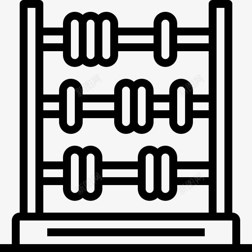 算盘教育与学习线性图标svg_新图网 https://ixintu.com 教育与学习 算盘 线性