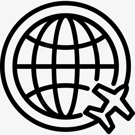 地图地球仪4直线图标svg_新图网 https://ixintu.com 地图 地球仪4 直线